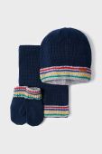 Дитячі шапка, шарф і рукавички Mayoral колір синій (2621083) Дитячі шапка, шарф і рукавички Mayoral колір синій (2621083)