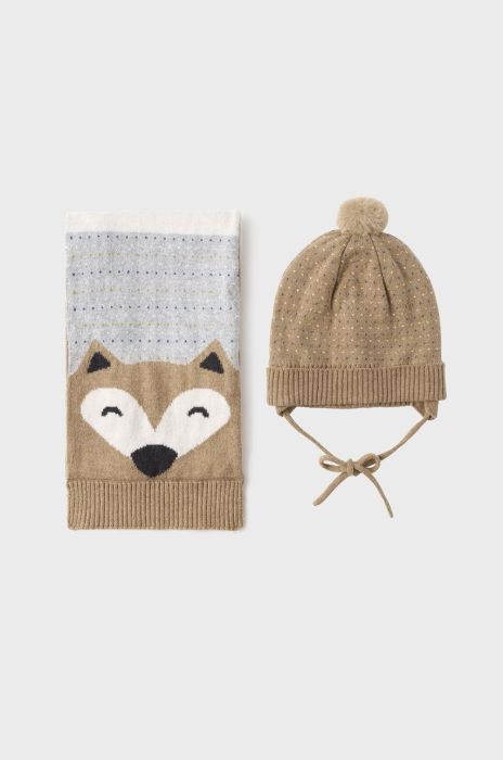 Дитяча шапка і шарф Mayoral колір коричневий (2672004) Дитяча шапка і шарф Mayoral колір коричневий (2672004)