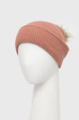 Шапка з домішкою вовни Only колір рожевий з товстого трикотажу Шапка з домішкою вовни Only колір рожевий з товстого трикотажу