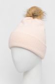 Шапка з домішкою вовни Only колір рожевий з тонкого трикотажу