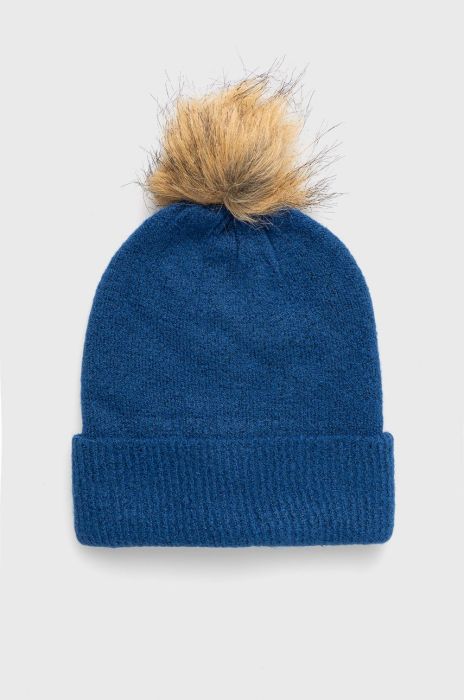 Шапка з домішкою вовни Only з тонкого трикотажу колір блакитний Шапка з домішкою вовни Only з тонкого трикотажу колір блакитний