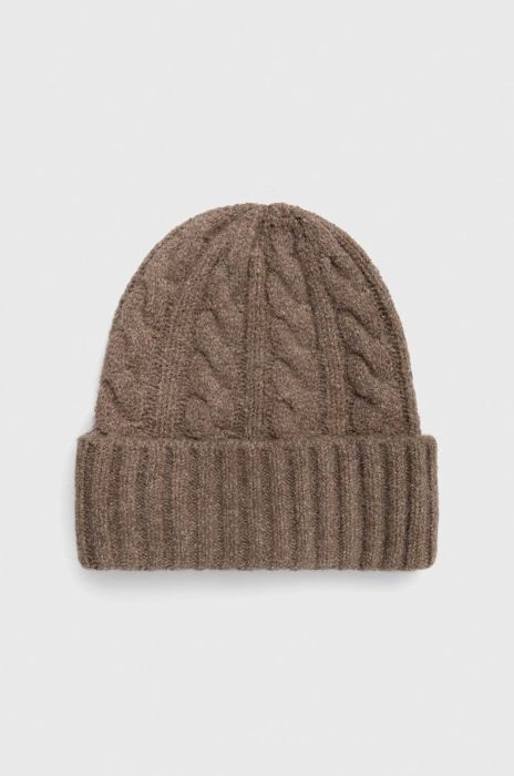 Шапка Pieces колір коричневий з товстого трикотажу (2829411) Шапка Pieces колір коричневий з товстого трикотажу (2829411)