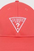 Бавовняна кепка Guess колір рожевий з аплікацією (2835635) Бавовняна кепка Guess колір рожевий з аплікацією (2835635)