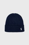Бавовняна шапка Polo Ralph Lauren колір синій з бавовни Бавовняна шапка Polo Ralph Lauren колір синій з бавовни