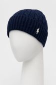 Бавовняна шапка Polo Ralph Lauren колір синій з бавовни Бавовняна шапка Polo Ralph Lauren колір синій з бавовни