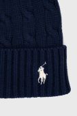 Бавовняна шапка Polo Ralph Lauren колір синій з бавовни Бавовняна шапка Polo Ralph Lauren колір синій з бавовни