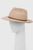 Вовняний капелюх Coccinelle колір бежевий вовна