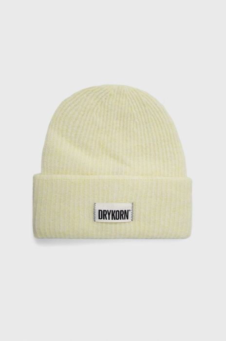 Шапка з домішкою вовни Drykorn Loah колір жовтий
