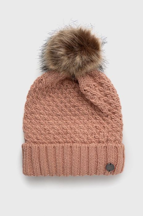Шапка Roxy Blizzard колір рожевий з товстого трикотажу