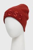 Вовняна шапка BOSS колір червоний вовна (2744342) Вовняна шапка BOSS колір червоний вовна (2744342)