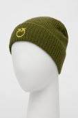 Шапка з домішкою вовни Pinko колір зелений з тонкого трикотажу Шапка з домішкою вовни Pinko колір зелений з тонкого трикотажу