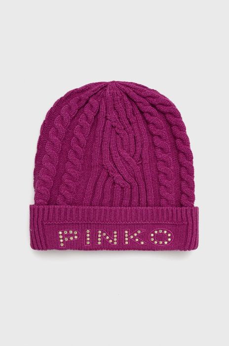Шапка Pinko колір фіолетовий Шапка Pinko колір фіолетовий
