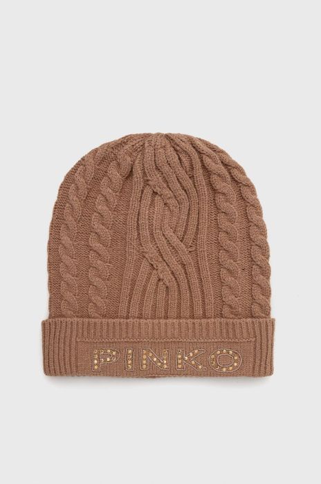 Шапка Pinko колір коричневий