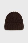 Шапка Ivy Oak колір коричневий з товстого трикотажу вовна Шапка Ivy Oak колір коричневий з товстого трикотажу вовна