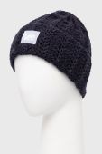 Шапка з домішкою вовни Lee колір синій з товстого трикотажу Шапка з домішкою вовни Lee колір синій з товстого трикотажу
