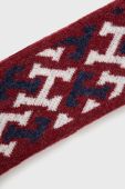 Пов'язка з домішкою вовни Tommy Hilfiger колір бордовий Пов'язка з домішкою вовни Tommy Hilfiger колір бордовий