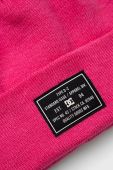 Шапка з домішкою вовни DC колір рожевий з товстого трикотажу