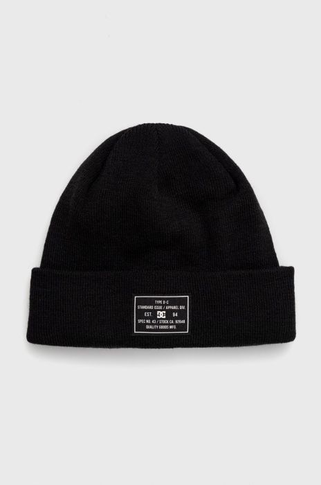 Шапка з домішкою вовни DC колір чорний з товстого трикотажу Шапка з домішкою вовни DC колір чорний з товстого трикотажу