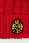 Шапка з домішкою вовни Lauren Ralph Lauren колір червоний з товстого трикотажу