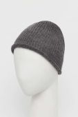 Шапка з домішкою вовни United Colors of Benetton колір сірий з тонкого трикотажу (2808031)