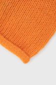 Шапка з домішкою вовни United Colors of Benetton колір помаранчевий з тонкого трикотажу