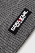 Шапка з домішкою вовни Karl Lagerfeld Karl Lagerfeld X Cara Delevingne колір сірий