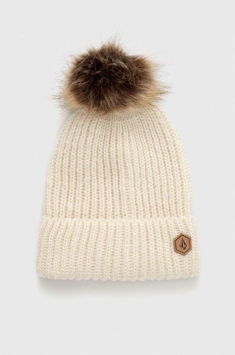 Шапка Volcom колір бежевий Шапка Volcom колір бежевий