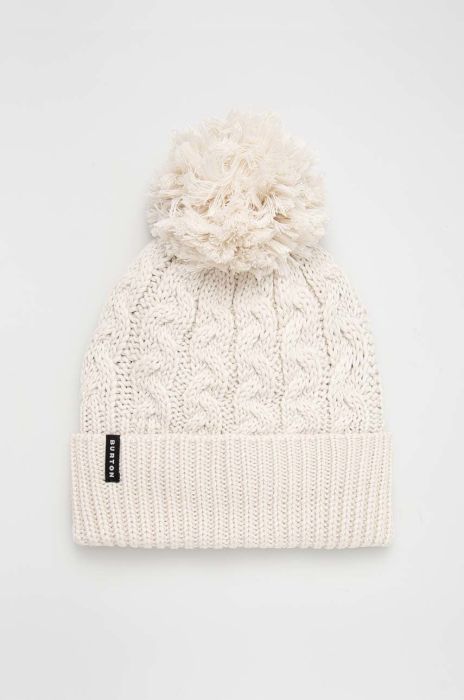 Шапка Burton Zipy колір білий з товстого трикотажу