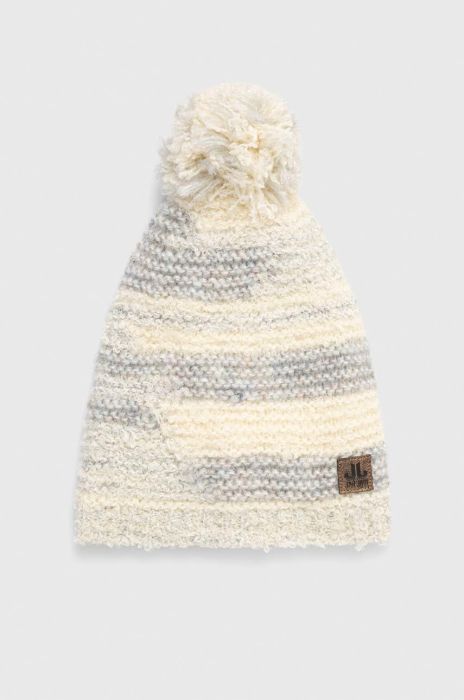 Шапка з домішкою вовни Jail Jam Gateshead колір бежевий з товстого трикотажу