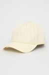 Дитяча бавовняна кепка Guess колір жовтий з принтом