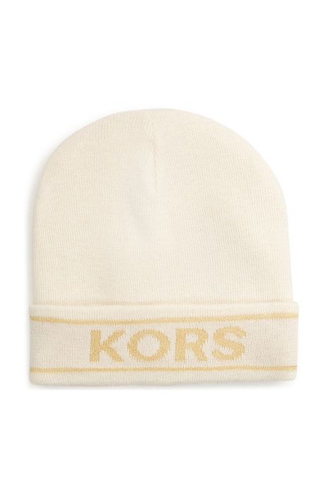 Дитяча шапка з домішкою вовни Michael Kors колір бежевий з тонкого трикотажу (2612288) Дитяча шапка з домішкою вовни Michael Kors колір бежевий з тонкого трикотажу (2612288)