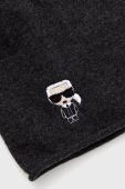Вовняна шапка Karl Lagerfeld колір сірий з тонкого трикотажу вовна (2720240)