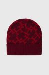 Шапка з домішкою вовни Tommy Hilfiger колір червоний Шапка з домішкою вовни Tommy Hilfiger колір червоний