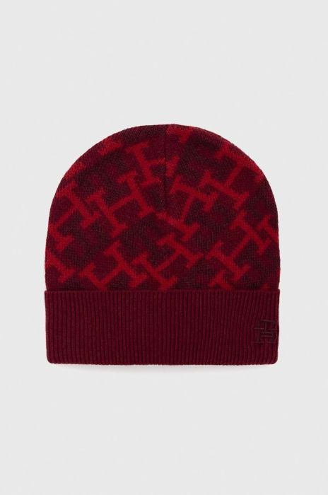 Шапка з домішкою вовни Tommy Hilfiger колір червоний Шапка з домішкою вовни Tommy Hilfiger колір червоний