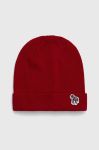 Вовняна шапка PS Paul Smith колір червоний з тонкого трикотажу вовна Вовняна шапка PS Paul Smith колір червоний з тонкого трикотажу вовна