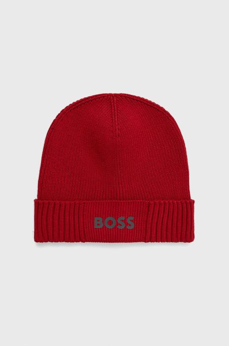 Шапка з домішкою вовни BOSS Boss Athleisure колір червоний Шапка з домішкою вовни BOSS Boss Athleisure колір червоний