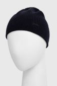 Бавовняна шапка Superdry колір синій з товстого трикотажу з бавовни Бавовняна шапка Superdry колір синій з товстого трикотажу з бавовни