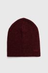Бавовняна шапка Superdry колір бордовий з тонкого трикотажу з бавовни Бавовняна шапка Superdry колір бордовий з тонкого трикотажу з бавовни