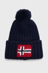 Шапка з домішкою вовни Napapijri колір синій Шапка з домішкою вовни Napapijri колір синій