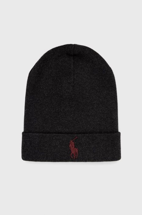 Бавовняна шапка Polo Ralph Lauren колір сірий з тонкого трикотажу з бавовни Бавовняна шапка Polo Ralph Lauren колір сірий з тонкого трикотажу з бавовни