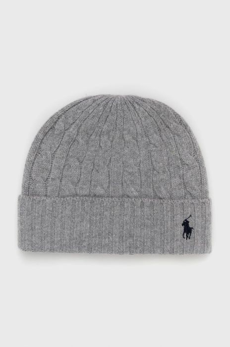 Вовняна шапка Polo Ralph Lauren колір сірий з тонкого трикотажу вовна (2755495) Вовняна шапка Polo Ralph Lauren колір сірий з тонкого трикотажу вовна (2755495)
