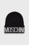Шапка з домішкою кашеміру Moschino колір чорний Шапка з домішкою кашеміру Moschino колір чорний