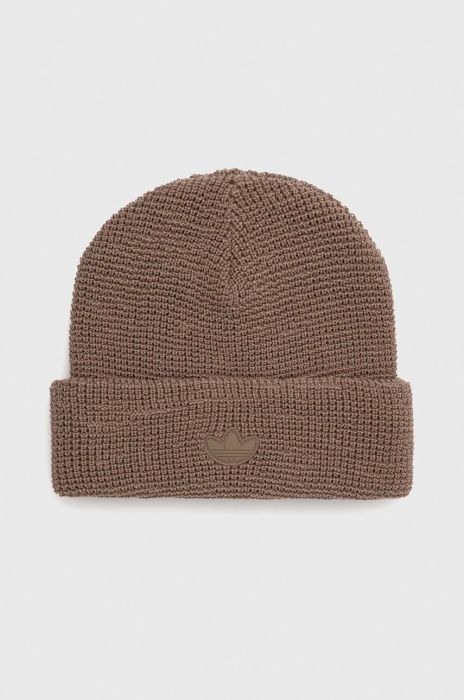 Шапка adidas Originals колір коричневий з товстого трикотажу (2866438) Шапка adidas Originals колір коричневий з товстого трикотажу (2866438)