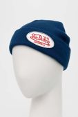 Шапка Von Dutch колір синій з товстого трикотажу