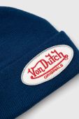 Шапка Von Dutch колір синій з товстого трикотажу