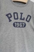 Дитяча піжама Polo Ralph Lauren колір сірий з принтом Дитяча піжама Polo Ralph Lauren колір сірий з принтом