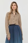 Сорочка Victoria Beckham жіноча колір бежевий relaxed класичний комір