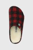 Вовняні дитячі тапочки Birkenstock колір червоний Narrow Width Вовняні дитячі тапочки Birkenstock колір червоний Narrow Width