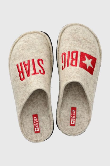 Вовняні тапочки Big Star колір бежевий Вовняні тапочки Big Star колір бежевий