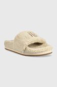 Тапочки Tommy Hilfiger Th Sherpa Fur Slide колір бежевий